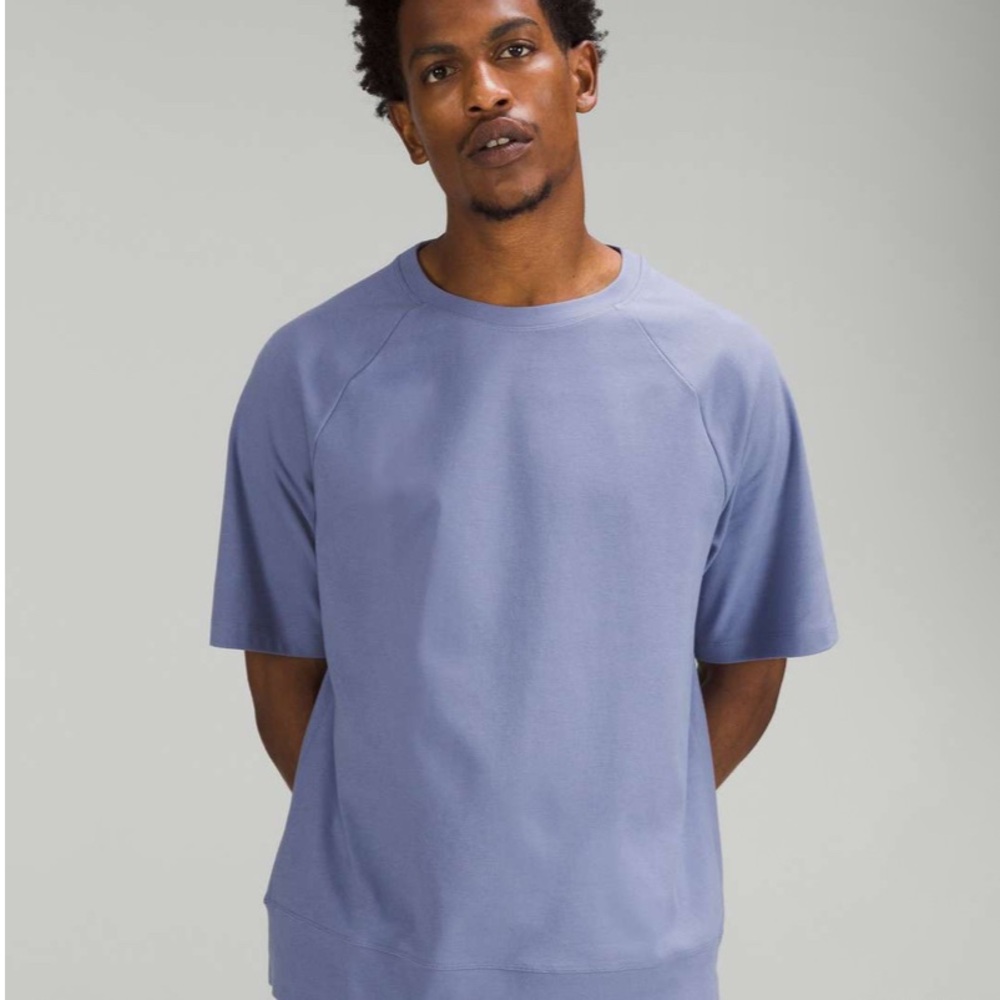 Men’s Lululemon Heavyweight Crepe Short Sleeve Shirt, Peri Purple, size XXL